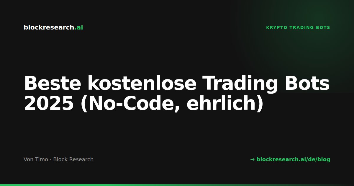 Beste kostenlose Trading Bots 2025 (No-Code, ehrlich)