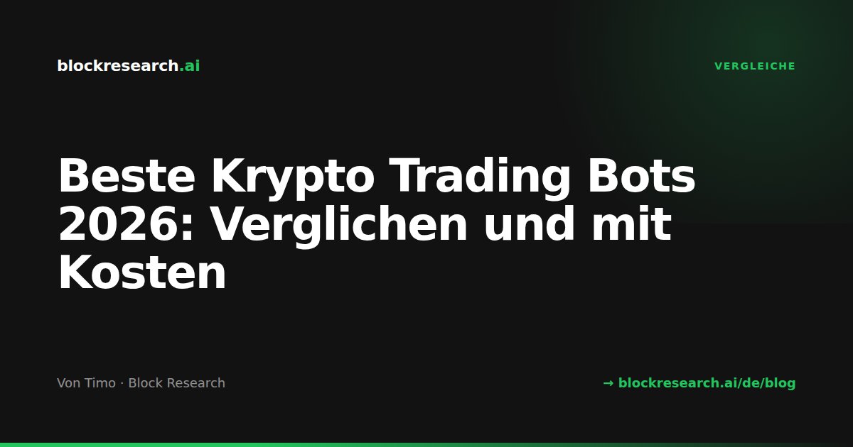 Beste Krypto Trading Bots 2026: Verglichen und mit Kosten
