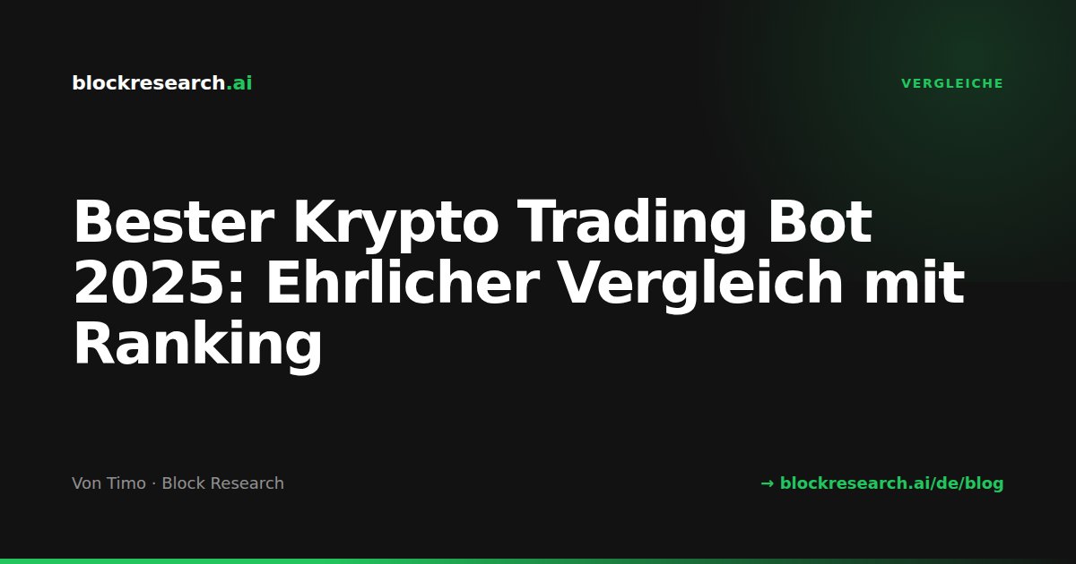 Bester Krypto Trading Bot 2025: Ehrlicher Vergleich mit Ranking