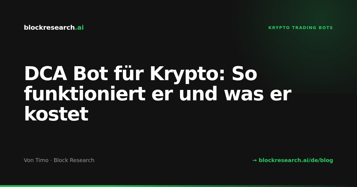DCA Bot für Krypto: So funktioniert er und was er kostet