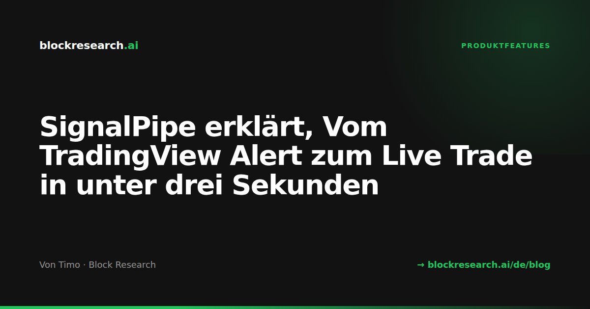 SignalPipe erklärt, Vom TradingView Alert zum Live Trade in unter drei Sekunden