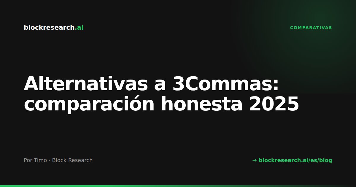 Alternativas a 3Commas: comparación honesta 2025