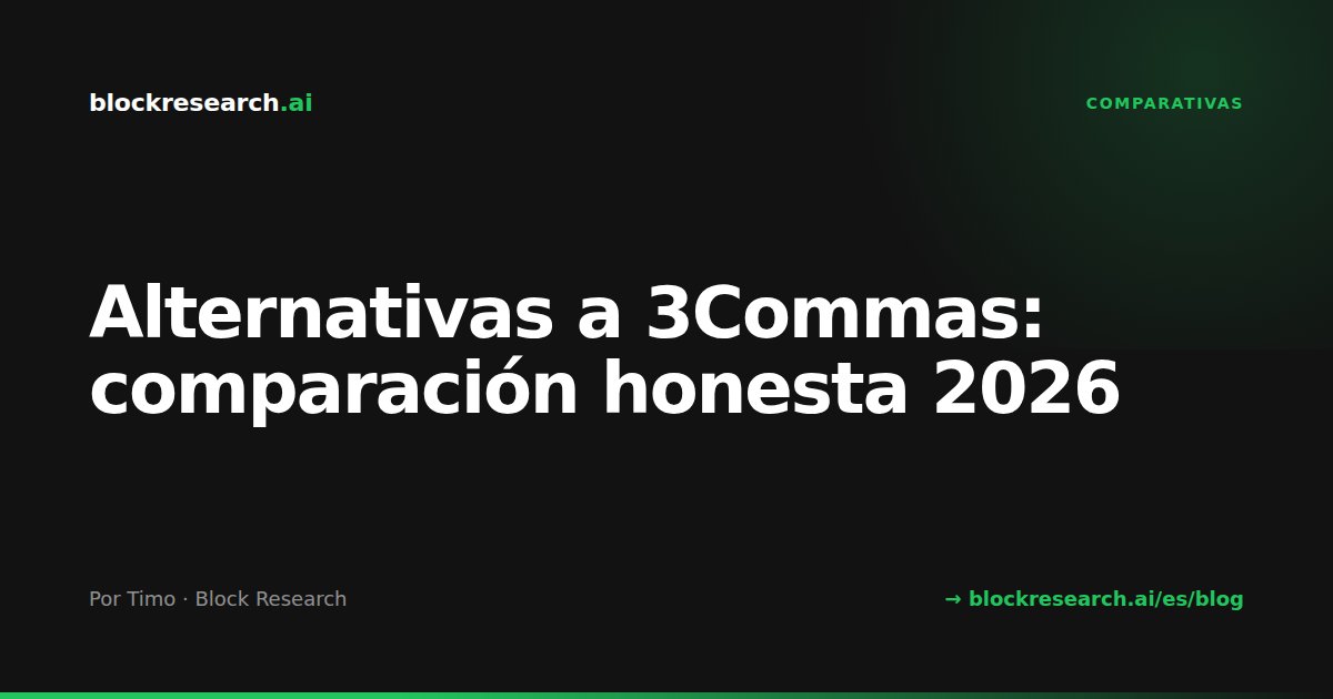 Alternativas a 3Commas: comparación honesta 2026