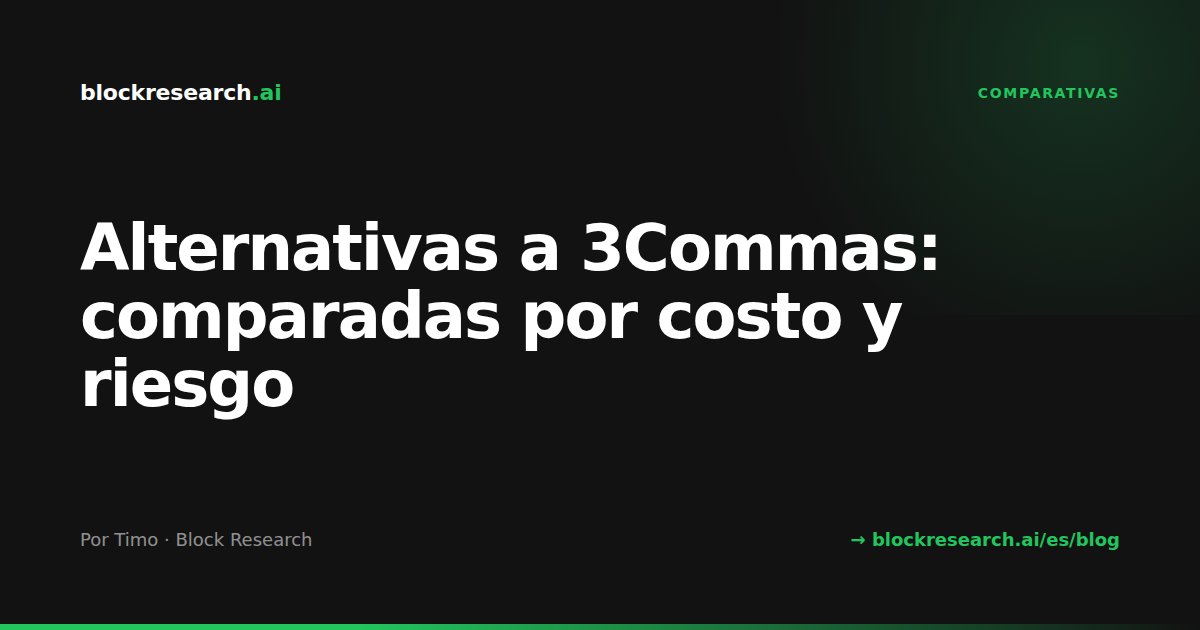 Alternativas a 3Commas: comparadas por costo y riesgo