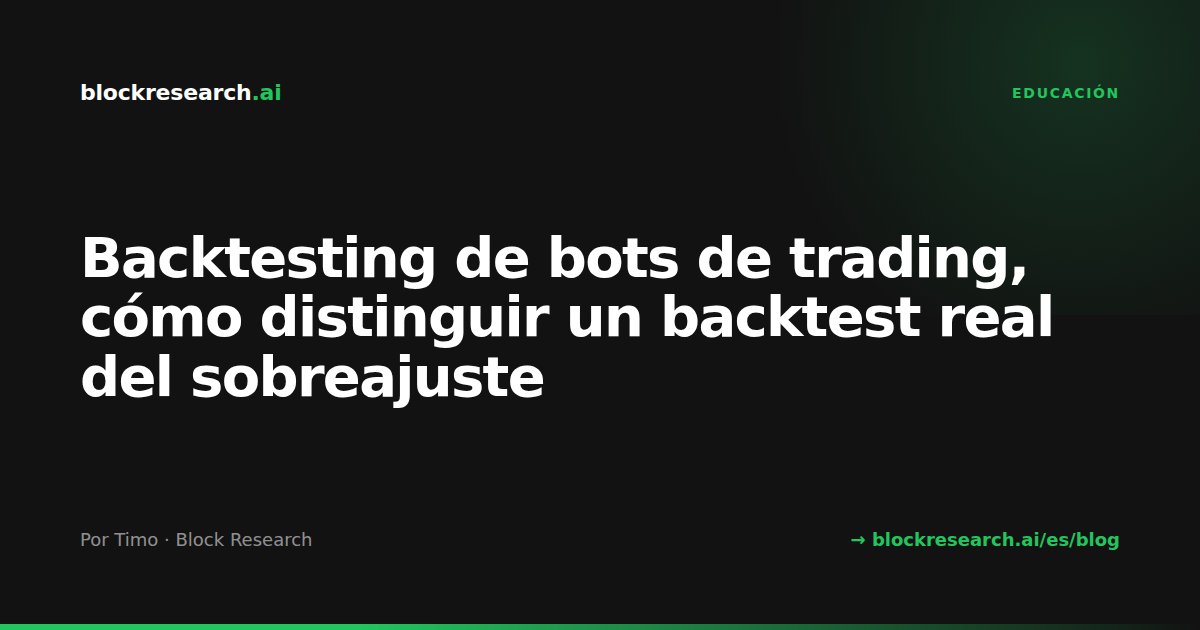 Backtesting de bots de trading, cómo distinguir un backtest real del sobreajuste