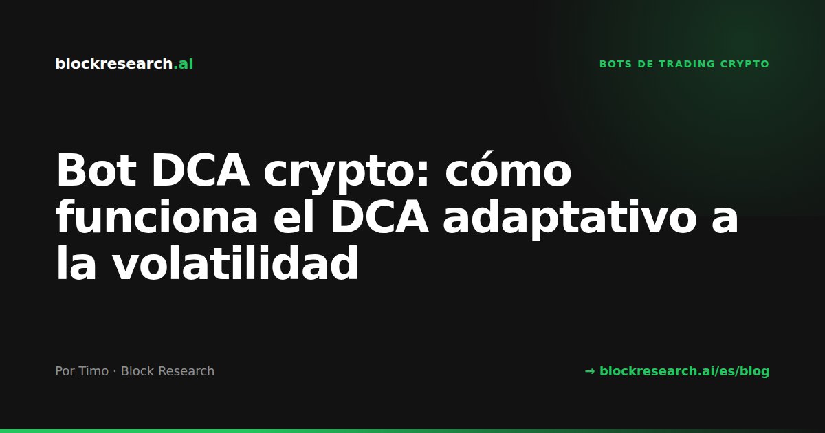 Bot DCA crypto: cómo funciona el DCA adaptativo a la volatilidad