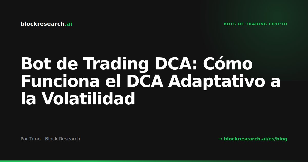 Bot de Trading DCA: Cómo Funciona el DCA Adaptativo a la Volatilidad