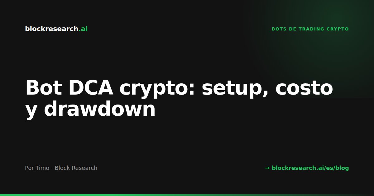 Bot DCA crypto: setup, costo y drawdown