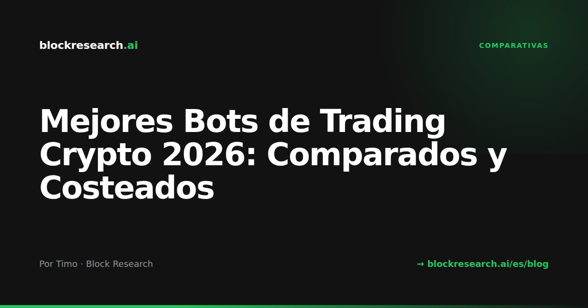 Mejores Bots de Trading Crypto 2026: Comparados y Costeados