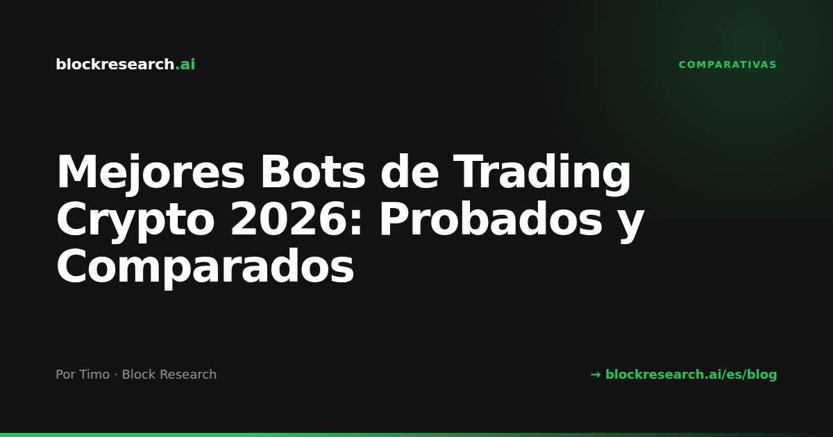 Mejores Bots de Trading Crypto 2026: Probados y Comparados