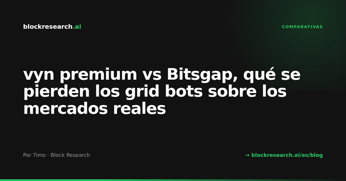 vyn premium vs Bitsgap, qué se pierden los grid bots sobre los mercados reales