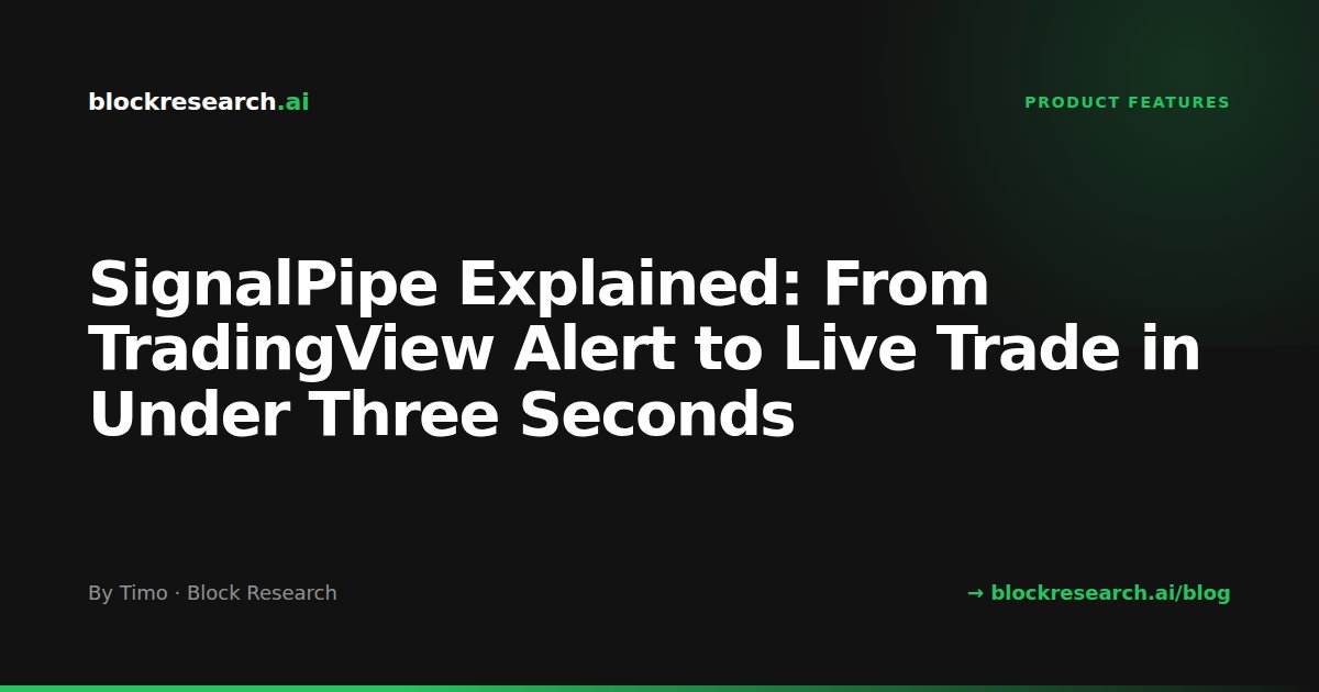 SignalPipe Explained: From TradingView Alert to Live Trade in Under Three Seconds